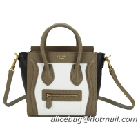 Celine Luggage Nano Bag Original Leather CL88029 White&Khaki