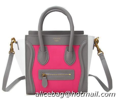 Celine Luggage Nano Bag Original Leather CL88029 Grey&Rose&White