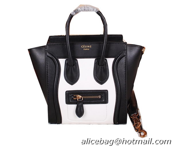 Celine Luggage Nano Bag Ferrari Leather CL3308S Black&White