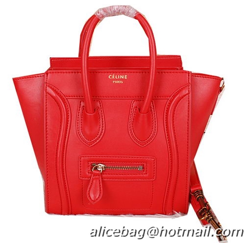 Celine Luggage Nano Bag Ferrari Leather CL3308S Red