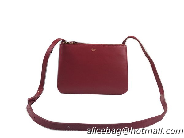 Celine Trio Original Leather Shoulder Bag C98317 Burgundy