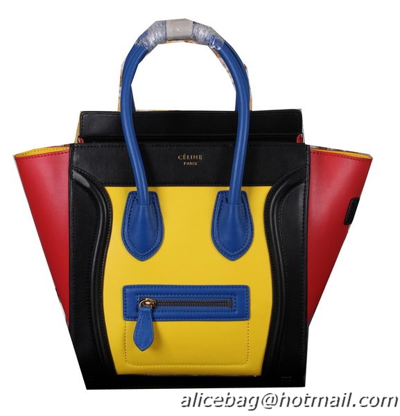 Celine Luggage Micro Bag Original Calfskin Leather C3308 Yellow&Black&Red