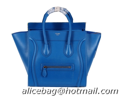 Celine Luggage Mini Boston Tote Bags Calfskin Leather CL3308 Royal