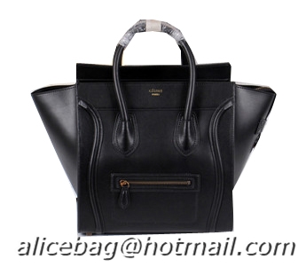 Celine Luggage Mini Boston Tote Bags Calfskin Leather CL3308 Black