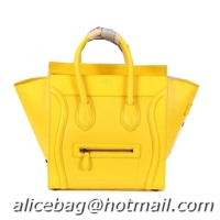 Celine Luggage Mini Boston Tote Bags Calfskin Leather CL3308 Yellow