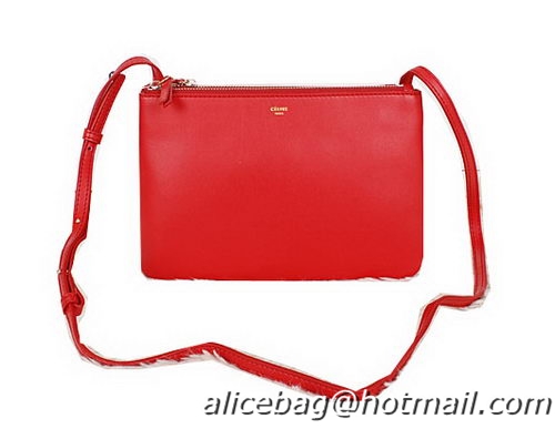 Celine Trio Calfskin Leather Shoulder Bag C27002 Red