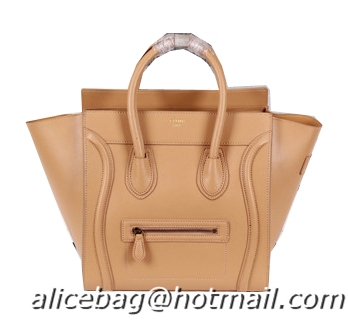 Celine Luggage Mini Boston Tote Bags Calfskin Leather CL3308 Apricot