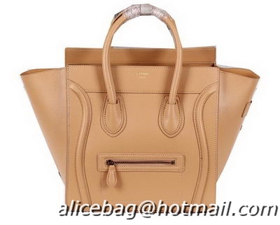 Celine Luggage Mini Boston Tote Bags Ferrari Leather CL3308 Apricot