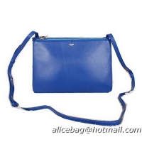 Celine Trio Calfskin Leather Shoulder Bag C27002 Blue