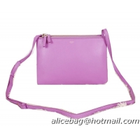 Celine Trio Calfskin Leather Shoulder Bag C27002 Lavender