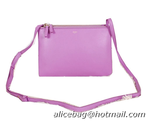 Celine Trio Calfskin Leather Shoulder Bag C27002 Lavender