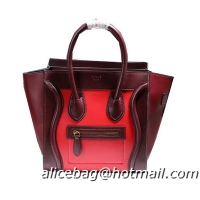 Celine Luggage Micro Handbags Calf Leather C107 Red&Brown&Maroon