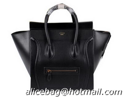 Celine Luggage Mini Boston Tote Bags Ferrari Leather CL3308 Black