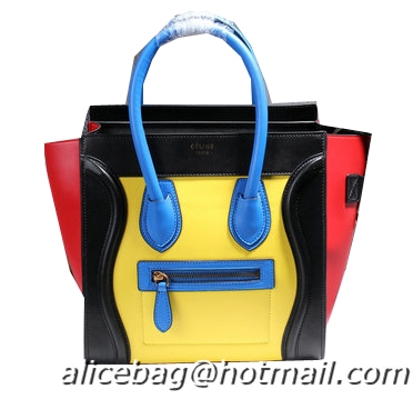 Celine Luggage Micro Handbags Calf Leather C107 Yellow&Black&Red