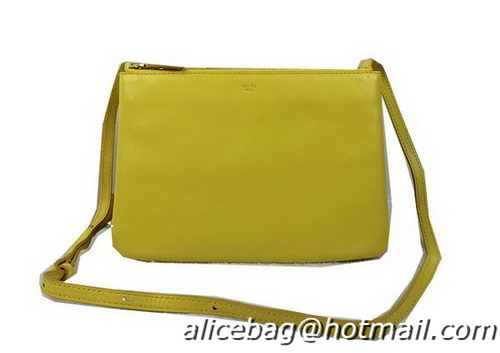 Celine Trio Original Leather Shoulder Bag C98318 Yellow