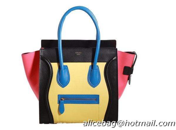 Celine Luggage Mini Boston Tote Bags Original Leather 3308 Lemon&Black&Blue&Red