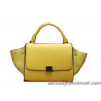 Celine mini Trapeze Top Handle Bag Original Grainy Leather 3342S Yellow