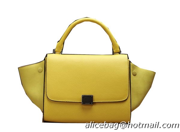 Celine mini Trapeze Top Handle Bag Original Grainy Leather 3342S Yellow