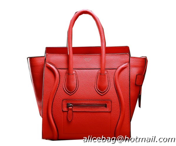 Celine Luggage Micro Boston Bag Clemence Leather 3307 Red