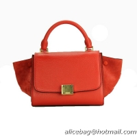 Celine Nano Trapeze Bag Nubuck Leather C88038 Red