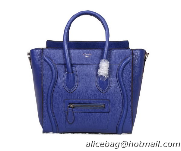 Celine Luggage Micro Tote Bag Original Grainy Leather 88023 Blue