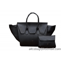 Celine C3052 Black Original Leather Tie Nano Top Handle Bag