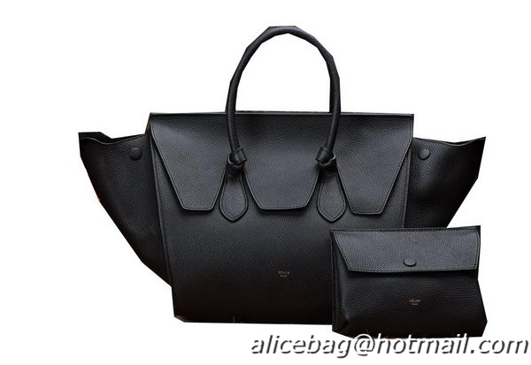 Celine C3052 Black Original Leather Tie Nano Top Handle Bag