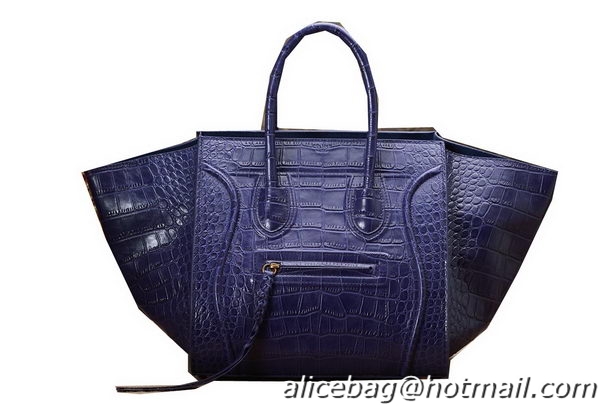 Celine Luggage Phantom Original Croco Leather Bags C3341 Violet