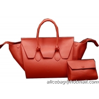 Celine Tie Nano Top Handle Bag Original Leather C3052 Orange