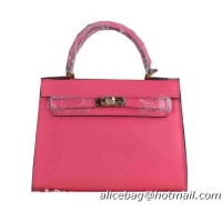 Hermes Kelly 22cm Tote Bag Calfskin Leather Rosy