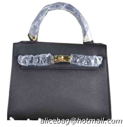 Hermes Kelly 22cm Tote Bag Calfskin Leather Black