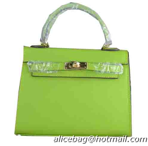 Hermes Kelly 22cm Tote Bag Calfskin Leather Green