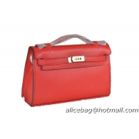 Hermes MINI Kelly 22cm Tote Bag Calfskin Leather Red