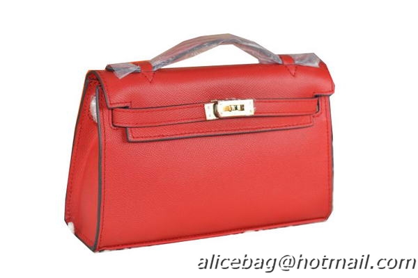 Hermes MINI Kelly 22cm Tote Bag Calfskin Leather Red