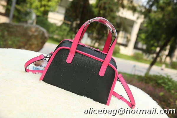 Hermes Boston Bag Grainy Leather H9898 Black