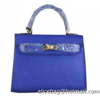 Hermes Kelly 22cm Tote Bag Calfskin Leather Blue