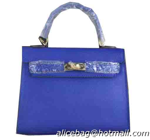 Hermes Kelly 22cm Tote Bag Calfskin Leather Blue