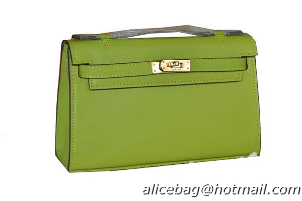 Hermes MINI Kelly 22cm Tote Bag Calfskin Leather Green