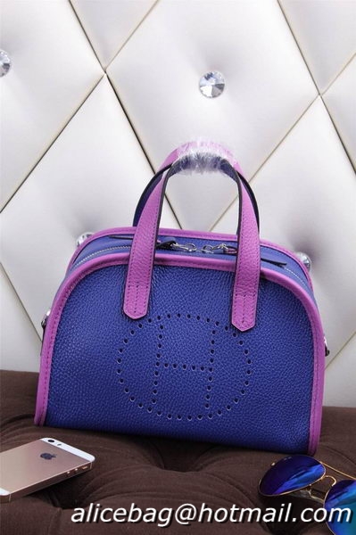 Hermes mini Boston Bag Grainy Leather H26 Blue