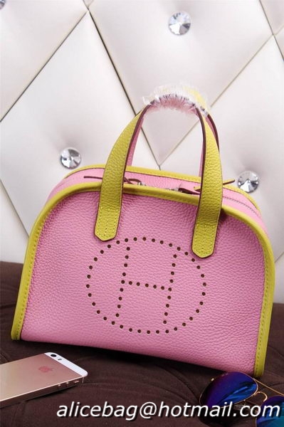 Hermes mini Boston Bag Grainy Leather H26 Pink