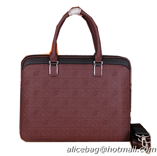 Hermes Briefcase Original Calf Leather H66161 Burgundy