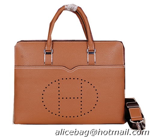 Hermes Briefcase Original Calf Leather HM8011 Wheat