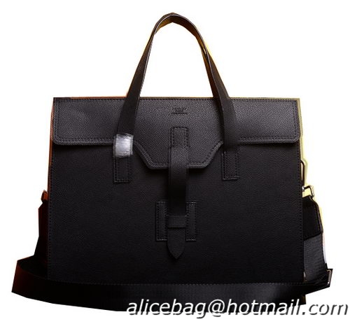 Hermes Briefcase Original Grainy Calf Leather H1120 Black