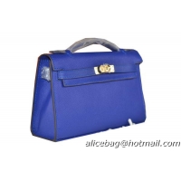 Hermes MINI Kelly 22cm Tote Bag Calfskin Leather Royal