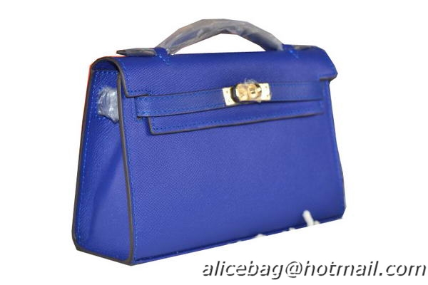 Hermes MINI Kelly 22cm Tote Bag Calfskin Leather Royal