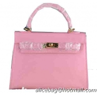 Hermes Kelly 22cm Tote Bag Calfskin Leather Pink