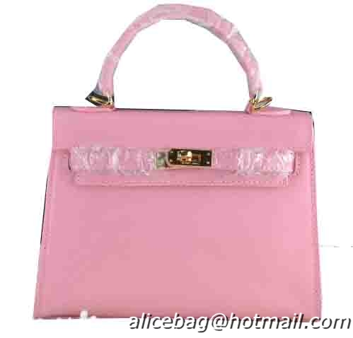 Hermes Kelly 22cm Tote Bag Calfskin Leather Pink