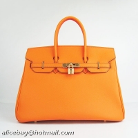 Hermes Birkin 35CM Box Calf Leather Bag 6089 Orange