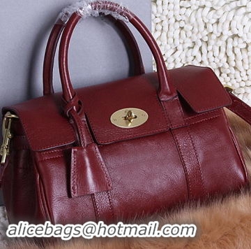 Mulberry Bayswater Small Tote Bag Natural Leather 5988S Burgundy