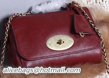 Mulberry Lily Small Grain Leather Evening Bag 7779S Burgundy